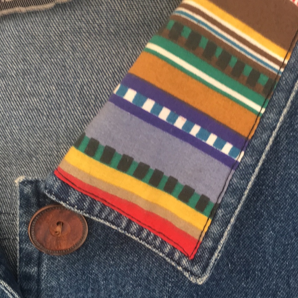 🦊VTG button down soft denim boho jacket - Picture 9 of 11